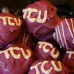 Purple TCU Cake Balls.